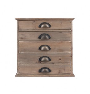 Cruz Solid Fir Wood 5 Drawers Storage Chest 