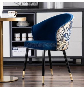 Dahlia Style Velvet Upholstered Dining Chair