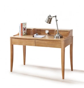 Daleni Solid Oak Wood Working Desk with Drawers