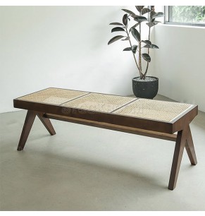 Damyanti Indian Style Rattan Woven Bench