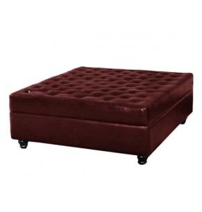 STOCKROOM Leather Square Ottoman