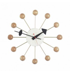 Nelson Style Ball Clock - Natural Wood