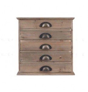 Bruno Solid Fir Wood Mini Chest of 5 Drawers