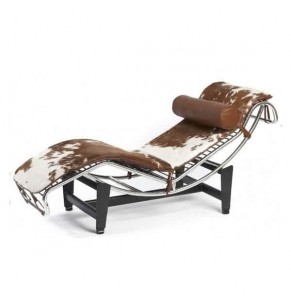 LE CORBUSIER LC4 STYLE CHAISE LOUNGE - COWHIDE