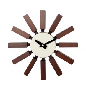 Nelson Style Block Clock - Walnut