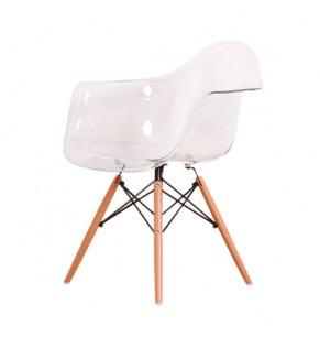 Charles Eames DAW Style Chair - Transparent with Oak Leg