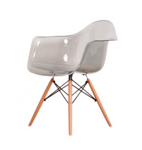 Charles Eames DAW Style Chair - Transparent with Oak Leg