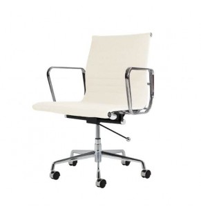 Aluminum Executive Fabric Office Chair - Mid-back - With Wheels and Adjustable