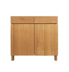 Nate Solid Oak Wood Storage Cabinet and Console - Oak Finish