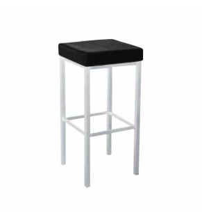 Canton Leather Bar Stool with Steel Base