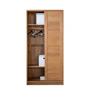 Ryder Solid Oak Wood Wardrobe with Sliding Doors