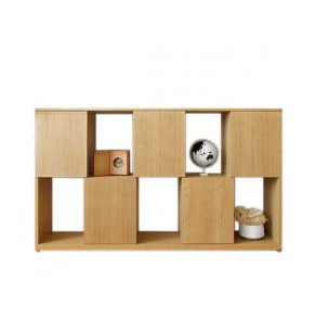 Lisbon Solid Wood Console Cabinet and Shelf - Oak Finish