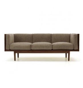 Stockroom Brentwood Fabric Solid Oak Wood Three Seater Sofa