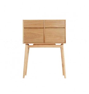 Colin Solid Wood High Storage Cabinet - Oak Finish