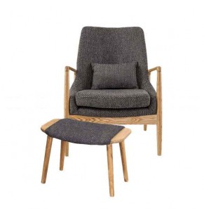 Cameron Solid Wood Upholstered Lounge Chair