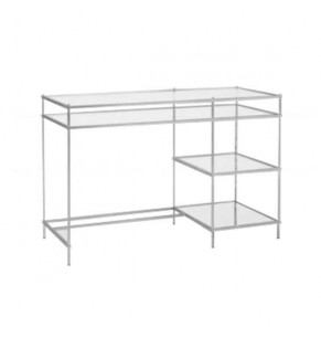 Bartlett Silver Detailed Glass Desk
