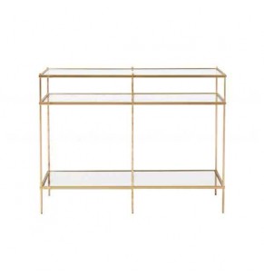 Bartlett Brass Detailed Glass Console