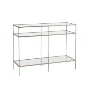 Bartlett Silver Detailed Glass Console