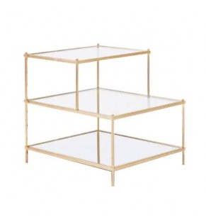 Sylvie Style Glass Stepping Shelf and Side Table