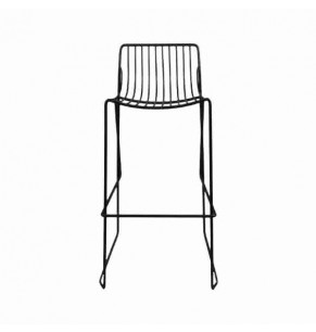 Zahida Black Metal Barstool