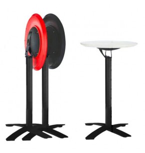 Glover Round Folding High Table - Black Legs - More Colors & Sizes