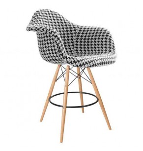 Charles Eames Upholstered DAW Style Bar Stool - Full Fabric