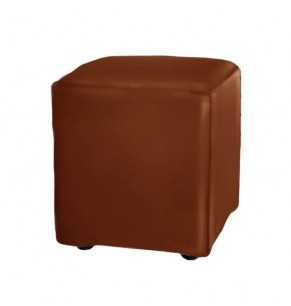 Stockroom Mini Cake Leather Ottoman - Square