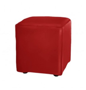 Stockroom Mini Cake Leather Ottoman - Square