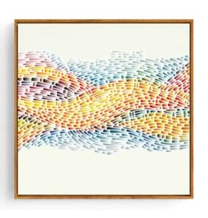 Stockroom Artworks - Square Canvas Wall Art - Rainbow Waves - More Sizes