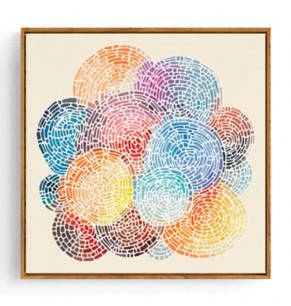 Stockroom Artworks - Square Canvas Wall Art - Rainbow Circles - More Sizes
