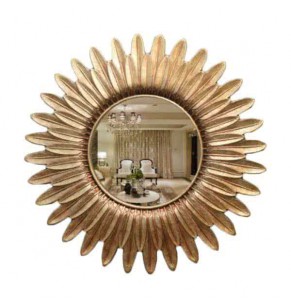 Plumes Swan Accent Mirror - Antique Gold