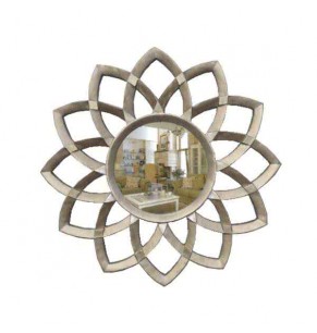 Le Fleur Lotus Accent Mirror - Antique Brass