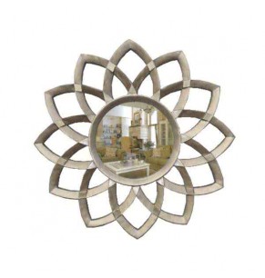 Le Fleur Lotus Accent Mirror - Antique Brass