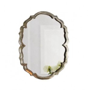 Lucca Baroque Frame Accent Mirror - Antique Silver