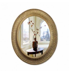 Jeffrys Ornamental Classical Frame Oval Accent Mirror - Antique Gold