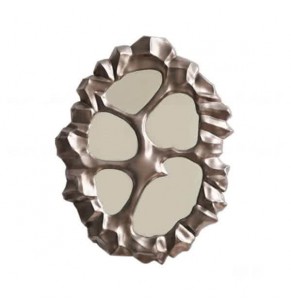 Jasper Desert Geodesic Stone Accent Mirror - Metallic Grey