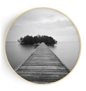 Stockroom Artworks - Circle Canvas Wall Art - Monochrome Bridge - More Sizes