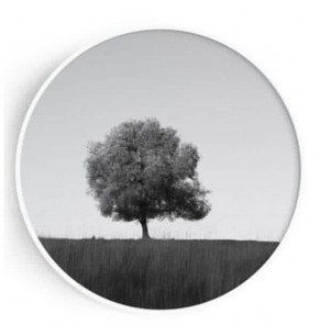 Stockroom Artworks - Circle Canvas Wall Art - Monochrome Single Tree - More Sizes