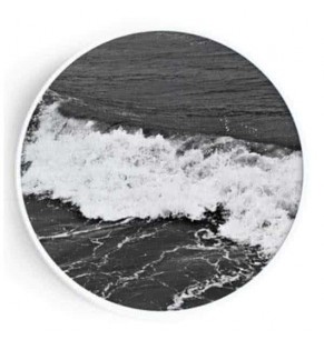 Stockroom Artworks - Circle Canvas Wall Art - Monochrome Seawaves - More Sizes