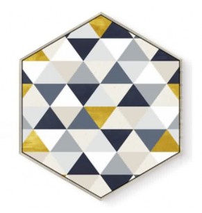Stockroom Artworks - Hexagon Canvas Wall Art - Geometric Equilateral Triangles - More Sizes