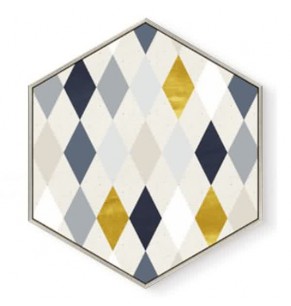 Stockroom Artworks - Hexagon Canvas Wall Art - Geometric Diamonds - More Sizes