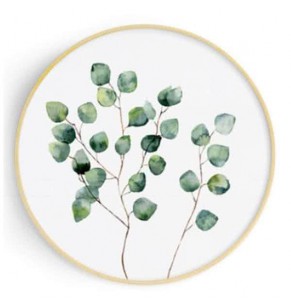 Stockroom Artworks - Circle Canvas Wall Art - Watercolor Double Plants - More Sizes