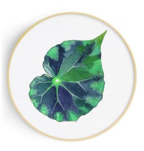 Stockroom Artworks - Circle Canvas Wall Art - Watercolor Lotus Leaf - More Sizes