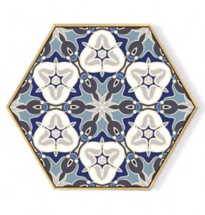 Stockroom Artworks - Hexagon Canvas Wall Art - Tulip Kaleidoscope - More Sizes