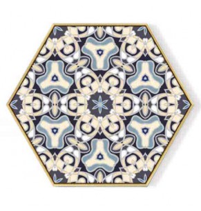 Stockroom Artworks - Hexagon Canvas Wall Art - Floral Kaleidoscope - More Sizes