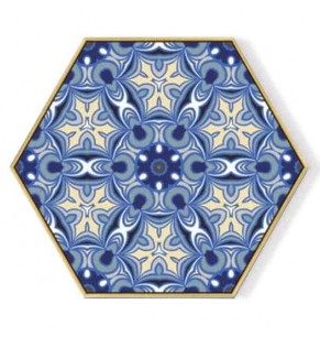 Stockroom Artworks - Hexagon Canvas Wall Art - Poinsettia Kaleidoscope - More Sizes