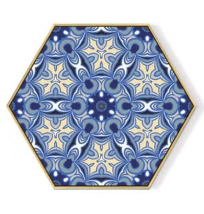 Stockroom Artworks - Hexagon Canvas Wall Art - Poinsettia Kaleidoscope - More Sizes