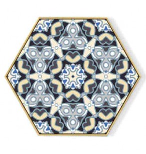 Stockroom Artworks - Hexagon Canvas Wall Art - Darts Kaleidoscope - More Sizes