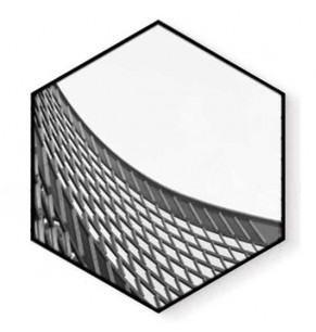 Stockroom Artworks - Hexagon Canvas Wall Art - Monochrome Windows - More Sizes