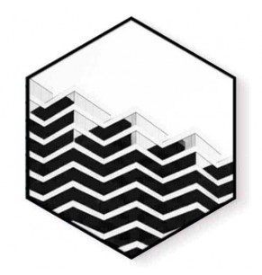 Stockroom Artworks - Hexagon Canvas Wall Art - Monochrome Waves - More Sizes